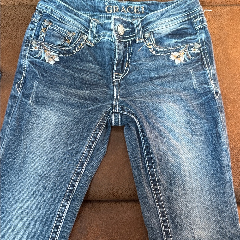 Grace in LA Kids Denim with Embellishments